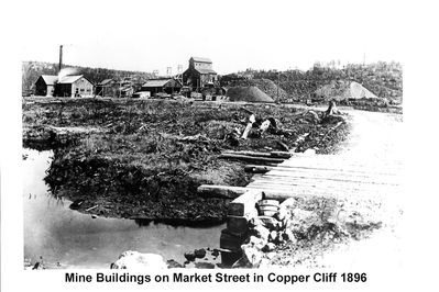 The mine was on Market Street near the corner of Balsam and Power Streets where the library is now located to the  right of the photo
